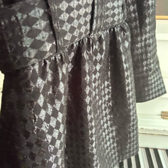 Y2K Candie's Glossy Black Houndstooth Trench Coat M - Picture 15 of 16